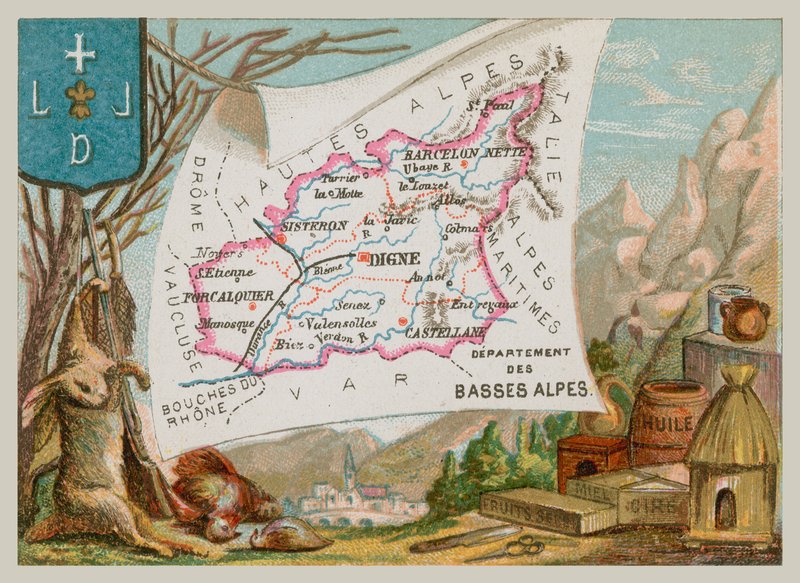 Departamento de Baixos Alpes no sul da França de French School
