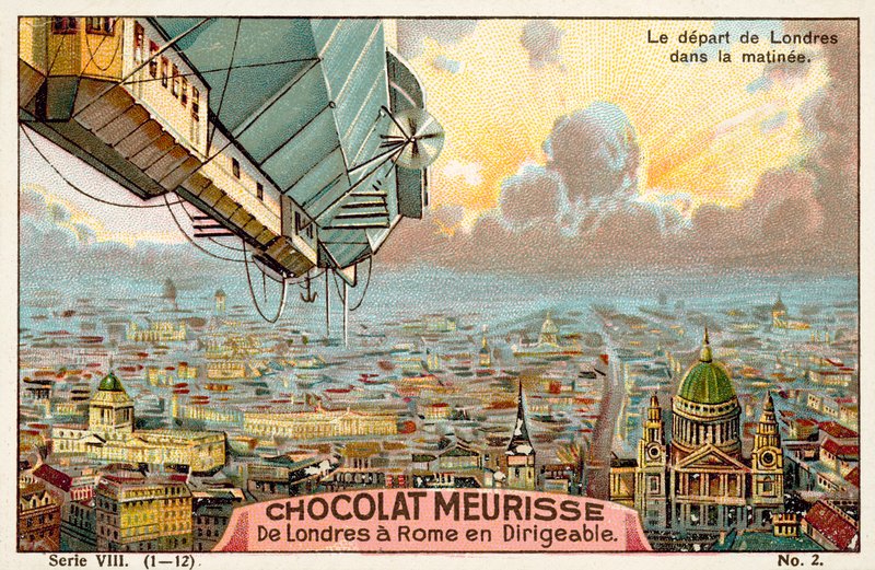 Partida de Londres pela manhã (chromolitho) de French School