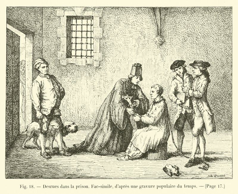 Desdramas na prisão, Fac-símile, depois de uma gravura popular do tempo de French School