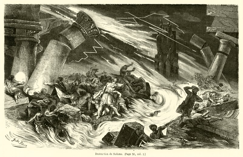 Destruição de Sodoma (gravura) de French School