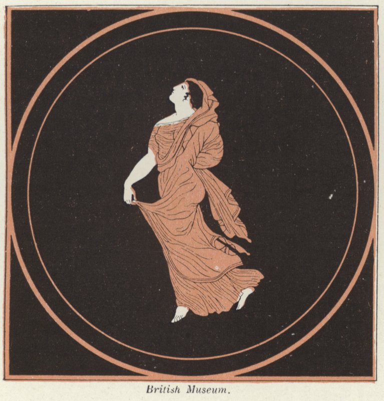 Detalhe da olaria grega (cor litho) de French School