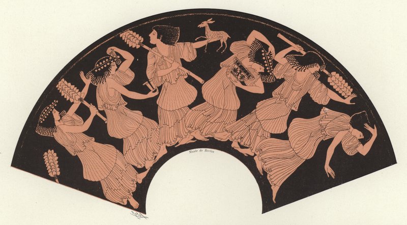 Detalhe da olaria grega (cor litho) de French School