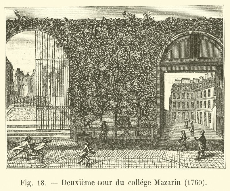 Segundo pátio do colégio Mazarin, 1760 de French School