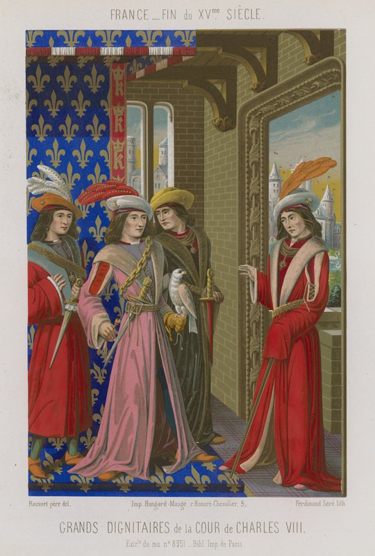Dignatários da corte de Carlos VIII de French School