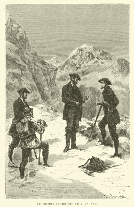 Doutor Lortet no Mont Blanc (gravura) de French School