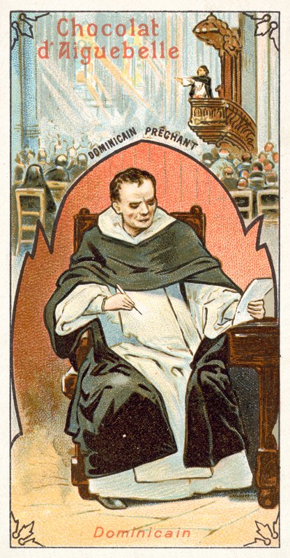 Frade dominicano (chromolitho) de French School