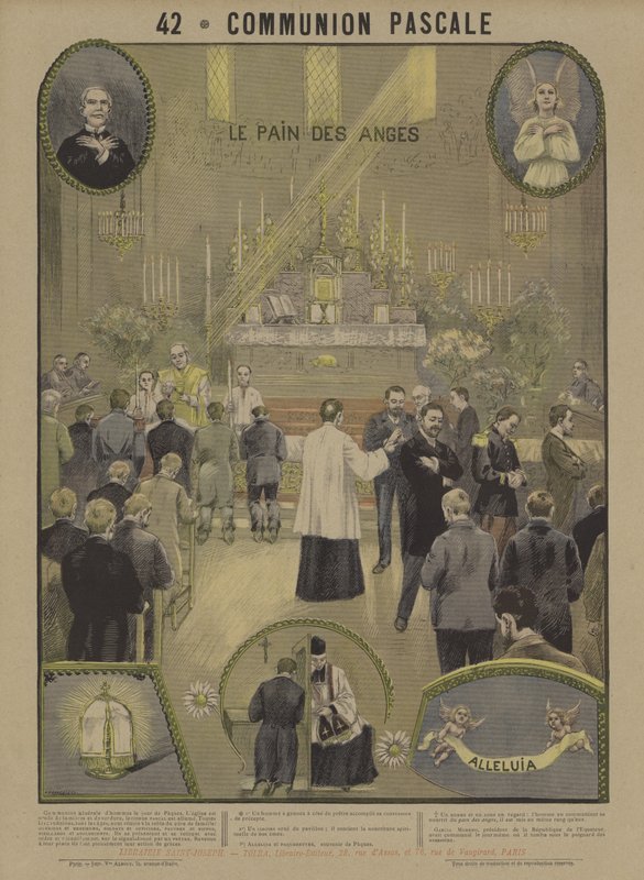 Comunhão da Páscoa (cor litho) de French School