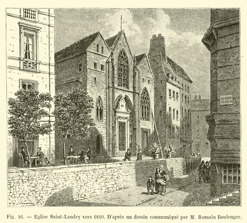Igreja Saint-Landry por volta de 1810, Dapres um desenho comunicado pelo Sr. Romain Boulenger de French School