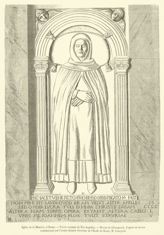 Igreja da Minerva em Roma, Tombstone of Fra Angelico (gravura) de French School