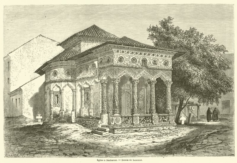 Eglise e Bucareste (gravura) de French School