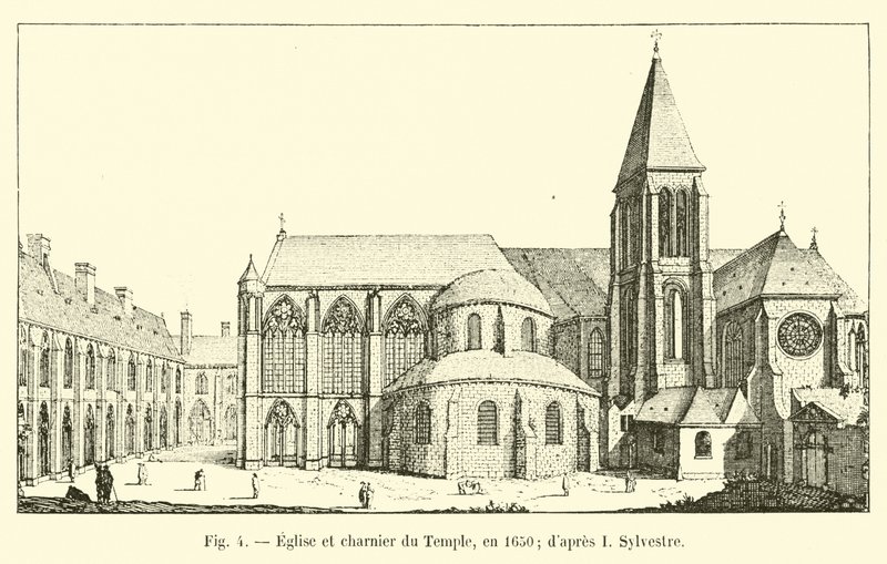 Igreja e Massa sepultura do Templo, em 1650; dapres eu Sylvester de French School