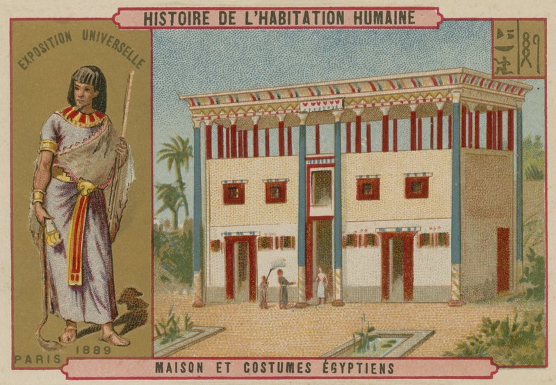 Casa egípcia e trajes de French School