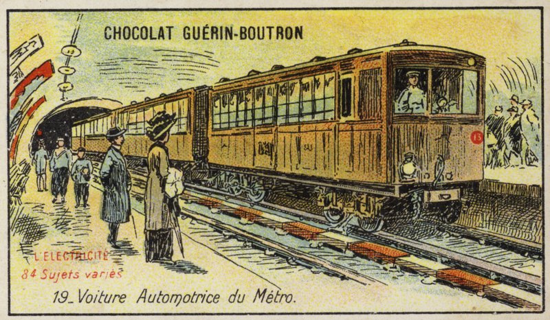 Trem elétrico de metrô (chromolitho) de French School