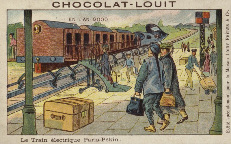 Trem elétrico de Paris a Pequim no ano 2000 de French School