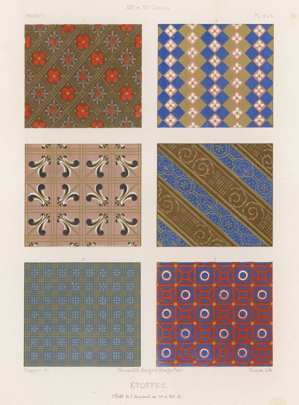 Tecidos bordados da França do século XV de French School
