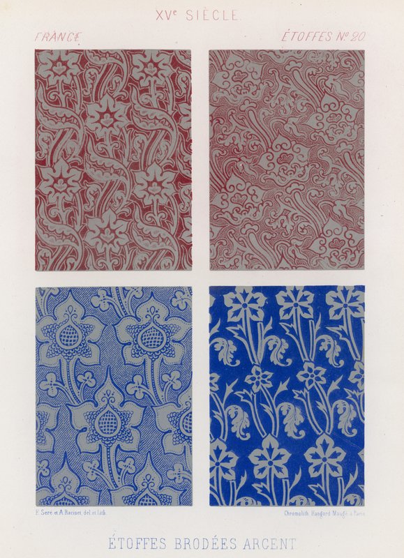 Tecidos bordados da França do século XV de French School