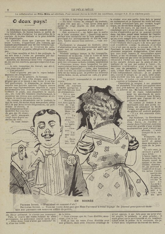 À noite. Ilustração para Le Pele-Mele de French School