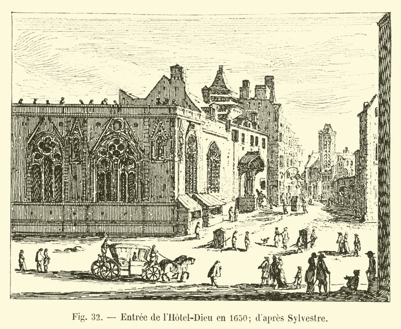 Entrada do Hotel-Dieu em 1650; Sylvester de French School