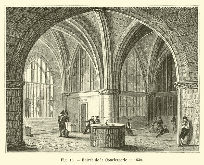 Entrada da Conciergerie em 1830 de French School