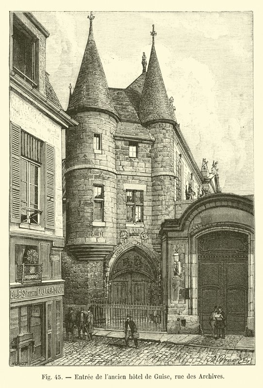 Entrada do antigo hotel de Guise, rue des Archives de French School