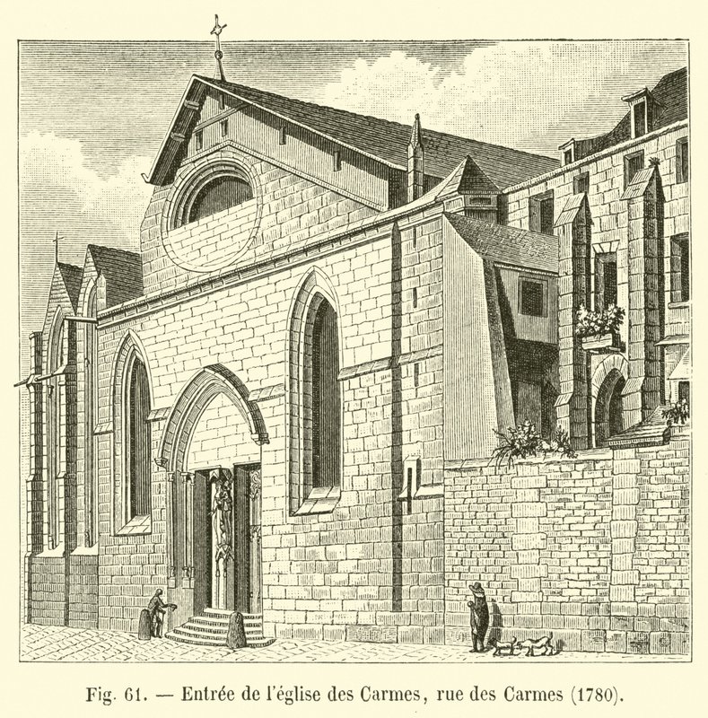 Entrada para a Igreja Carmelita, rue des Carmes, 1780 de French School