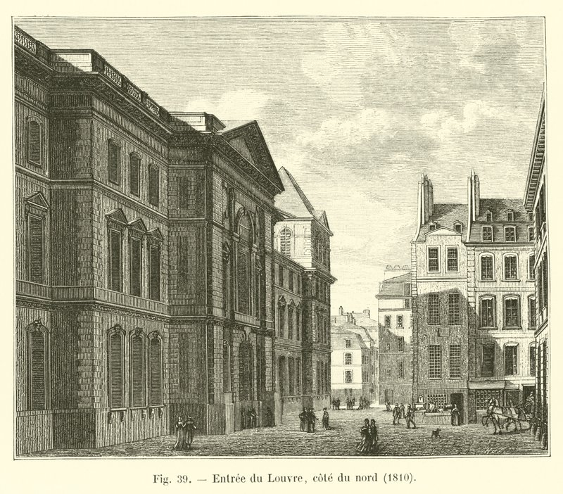 Entrada, louvre, norte, costa, 1810 de French School