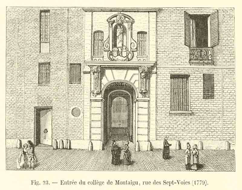Entrada para o Colégio Montaigu, rue des Sept-Voies, 1779 de French School