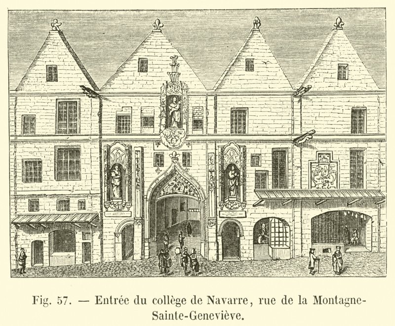 Entrada para o Colégio de Navarra, rue de la Montagne-Sainte-Genevieve de French School