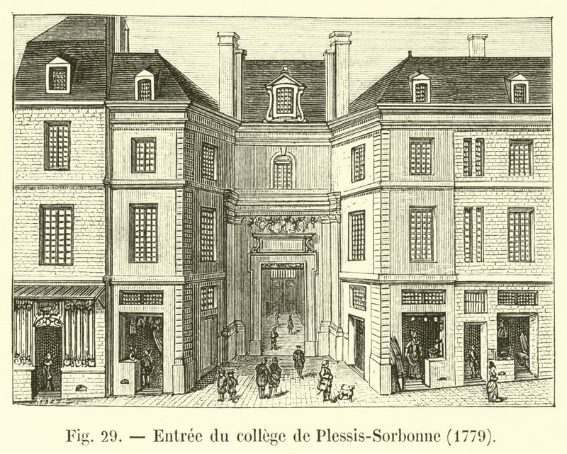 Entrada do colégio de Plessis-Sorbonne, 1779 de French School