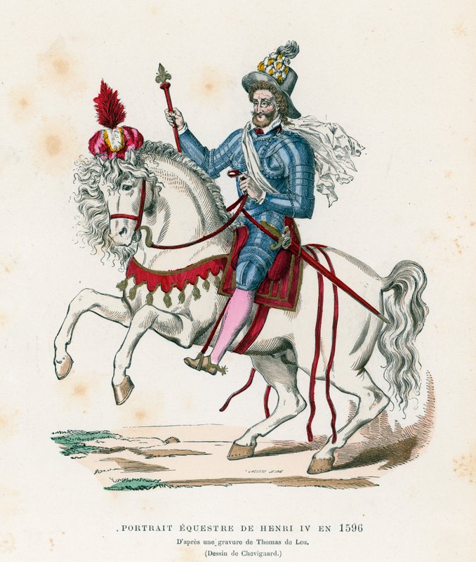 Retrato equestre do rei Henrique IV da França em 1596 de French School