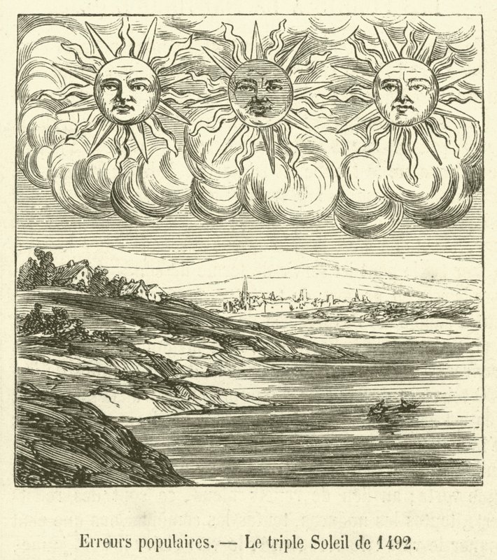 Erros populares, The Triple Sun of 1492 (gravura) de French School