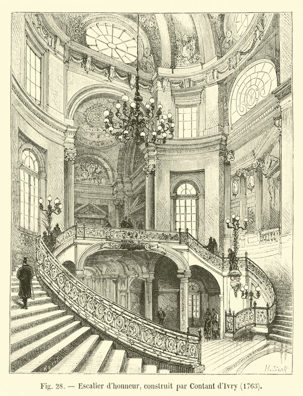 Escada Honorária, construída por Contant dIvry, 1763 de French School