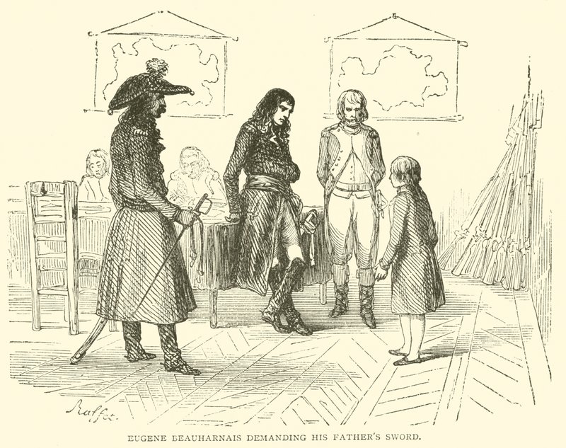Eugene Beauharnais exigindo a espada de seu pai (gravura) de French School