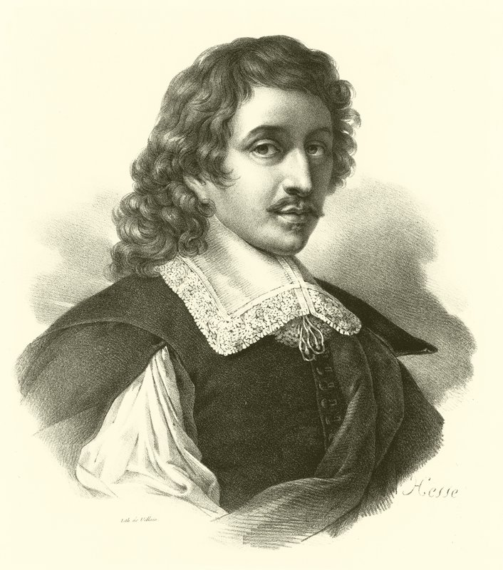 Eustache Le Sueur ou Lesueur, retrato (gravura) de French School