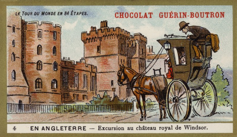 Excursão ao castelo real de Windsor, Inglaterra (chromolitho) de French School