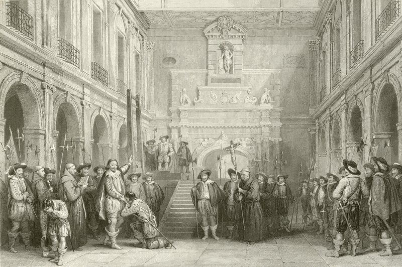Execução de Montmorenci no Tribunal do Hotel de Ville, Toulouse, 30 de outubro de 1632 de French School