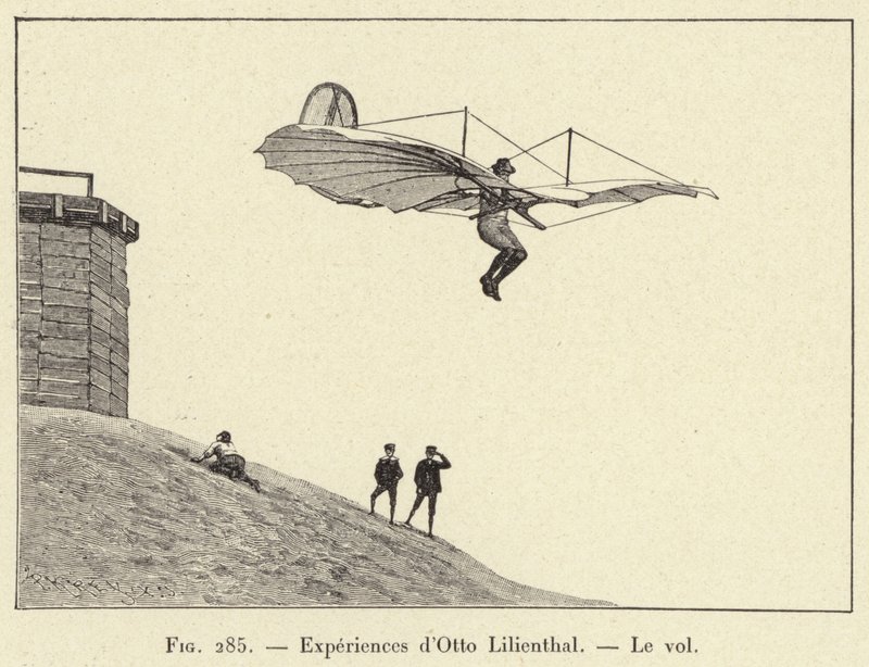 Experiências de Otto Lilienthal, Roubo (gravura) de French School