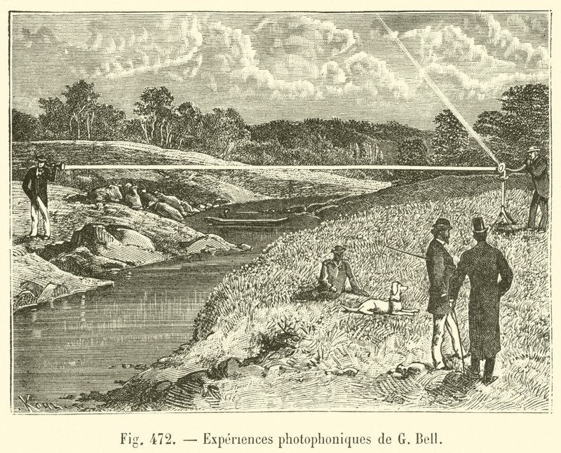 Experiências fotofônicas de G Bell (gravura) de French School