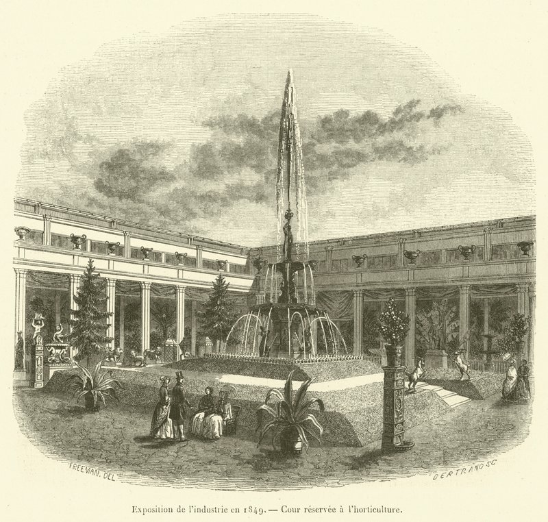 Exposição da indústria em 1849, Tribunal reservado à horticultura (gravura) de French School