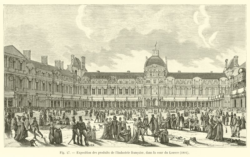 Exposição dos produtos da indústria francesa, no pátio do Louvre, 1801 de French School