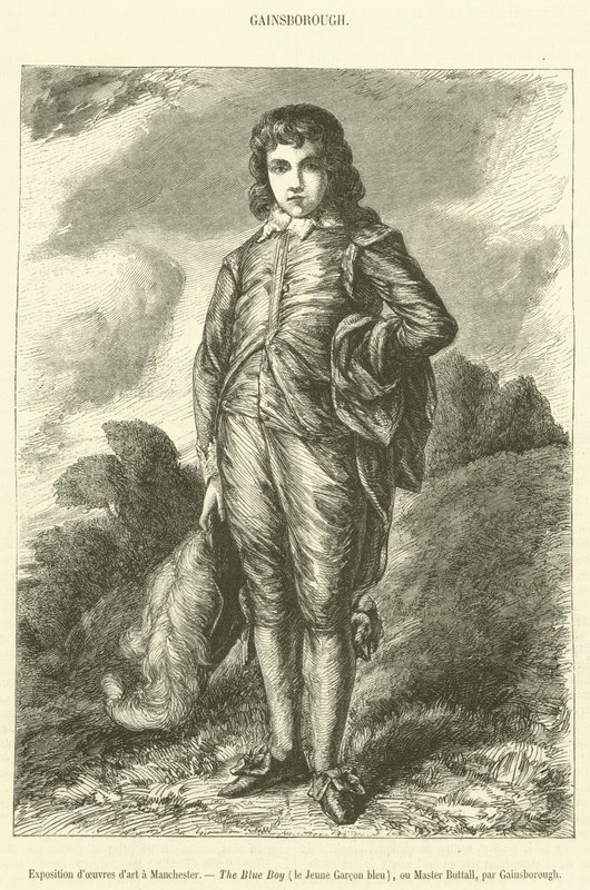 Exposição de Arte de Manchester, The Blue Boy, ou Master Buttall (gravura) de French School