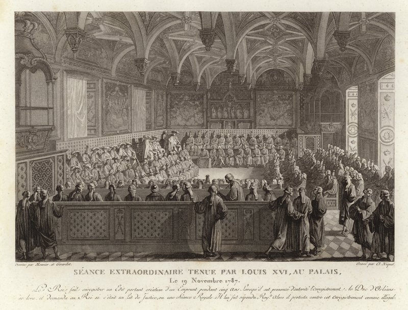Sessão Extraordinária realizada por Luís XVI no Palácio de Versalhes de French School