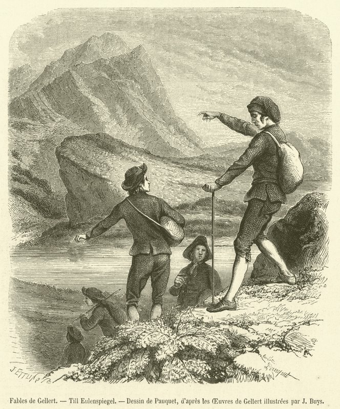 Fables de Gellert, Till Eulenspiegel (gravura) de French School