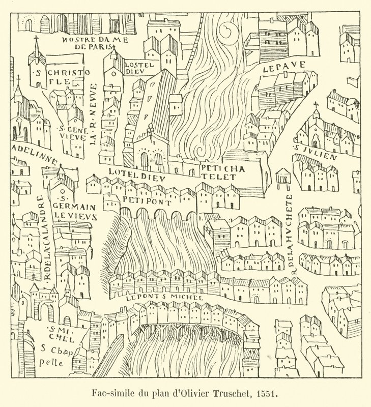 Rostos do plano dOlivier Truschet, 1551 de French School