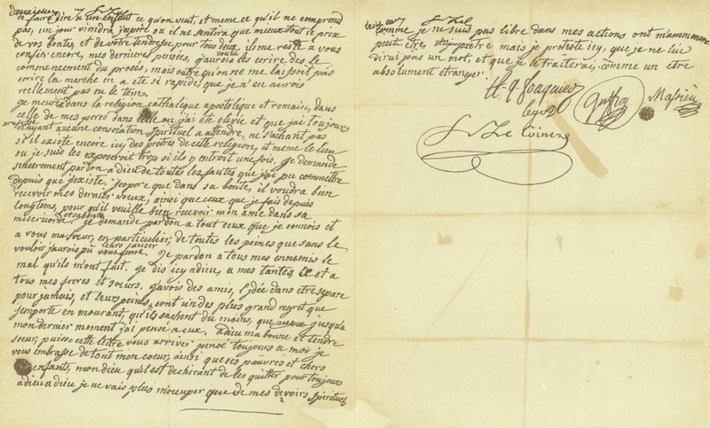 Fac-símile da vontade de Maria Antonieta de French School