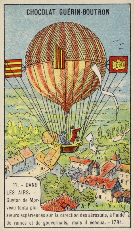 Tentativa falhada de Guyton de Morveau de pilotar um balão de French School