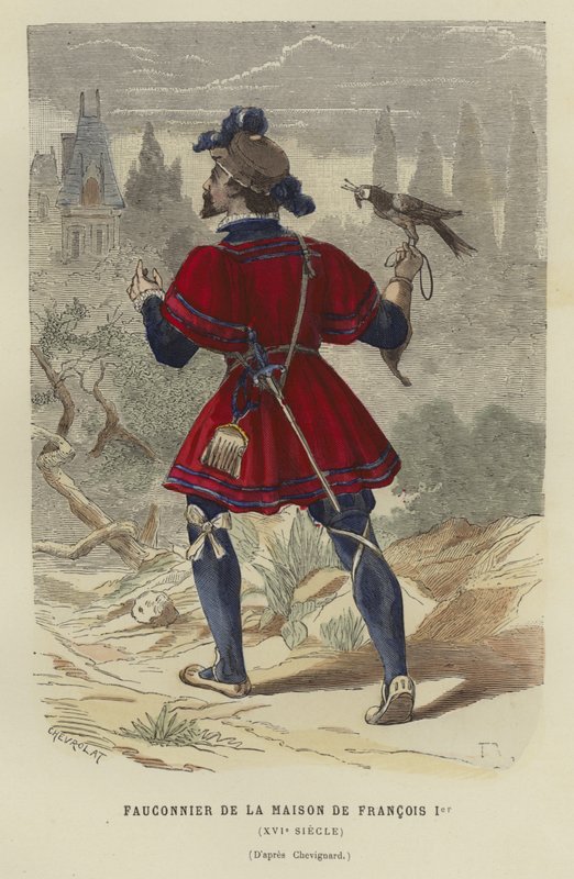 Falconer da casa de Francis I da França, do século 16 de French School