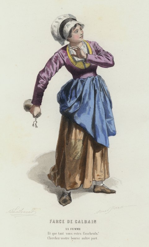 Farce De Calbain (gravura colorida) de French School