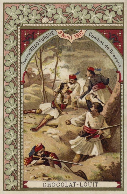 Lutando em Grevena, Guerra Greco-Turca, 9 de abril de 1897 de French School