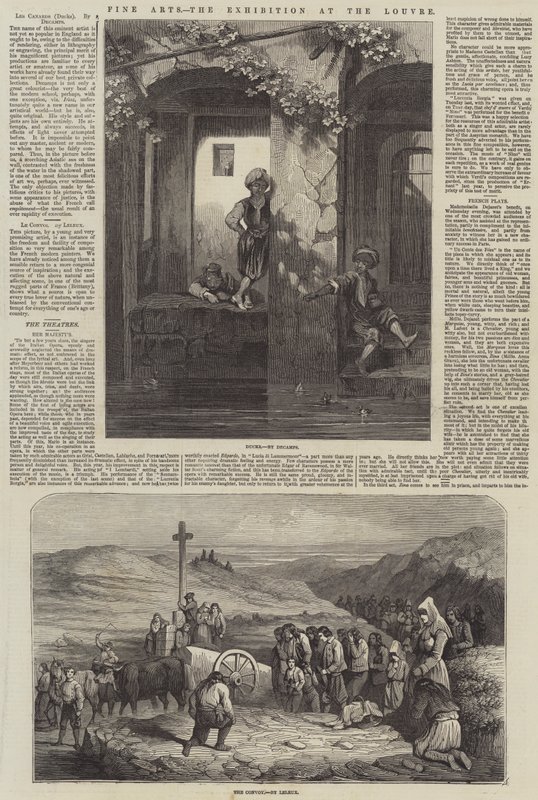 Belas Artes, a Exposição no Louvre (gravura) de French School